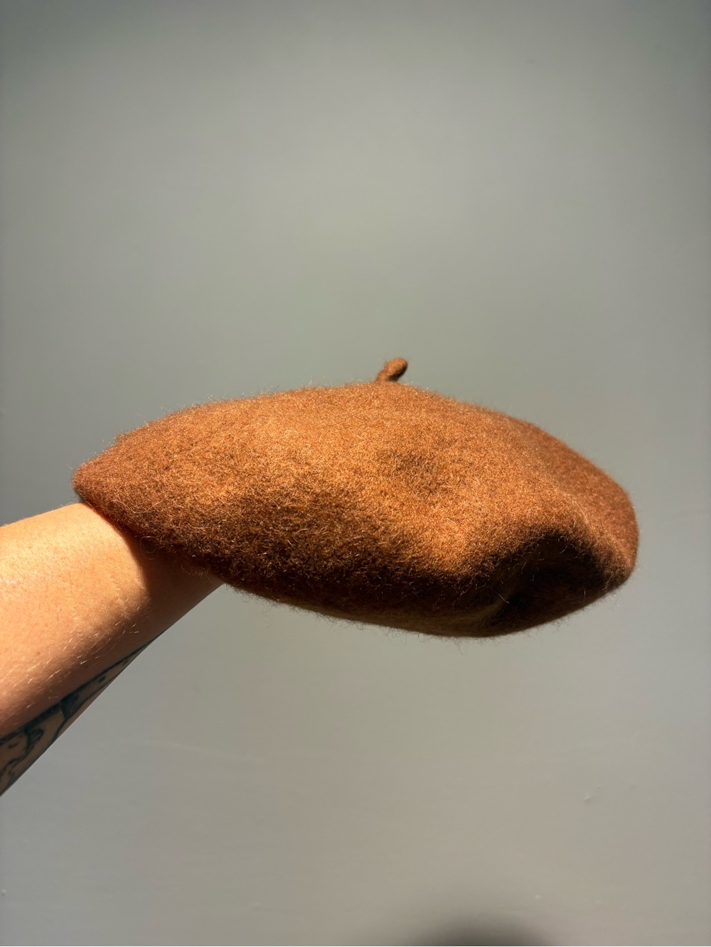 Zara Wool Beret in Warm Chestnut